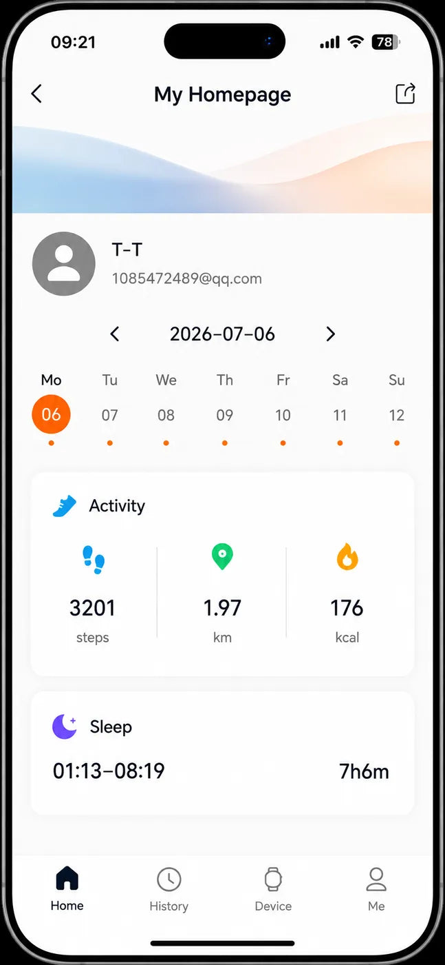 Home dashboard