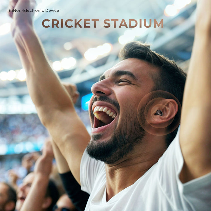 NG EarSafe reusable noise reduction earplugs for cricket stadium crowd protection and travel use.