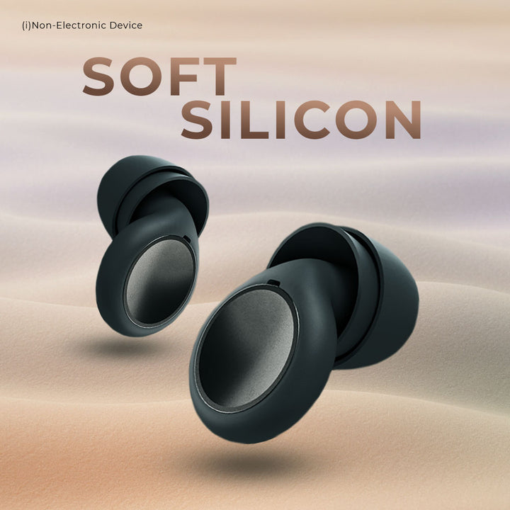 Soft silicone NG EarSafe reusable earplugs for sleeping, swimming and travel noise protection.