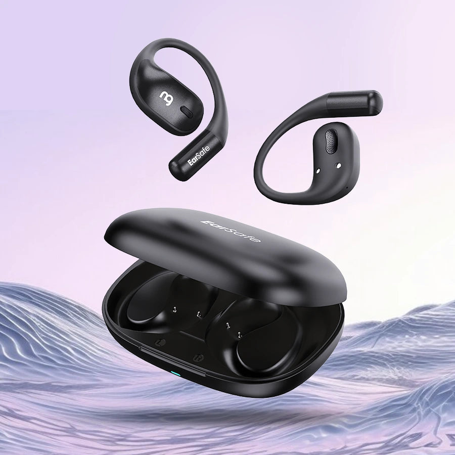 NG EarSafe wireless open ear earbuds with charging case for safe, comfortable listening