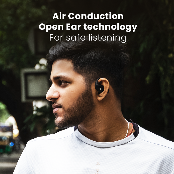 Open ear wireless earbuds in charging case with 9 plus 26 hours long battery life